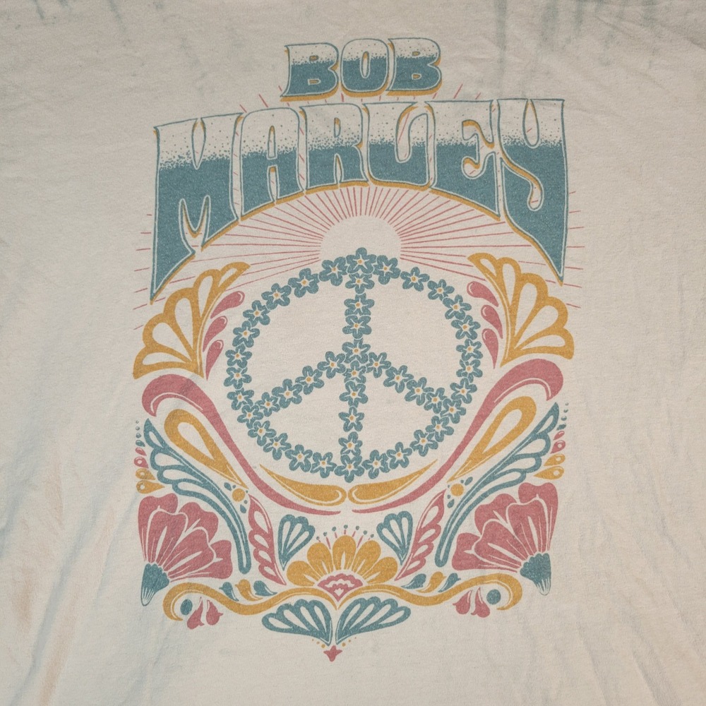 American Eagle Bob Marley T-Shirt Mens XS/S Pink Graphic Peace Sign Reggae Tee - Picture 4 of 13